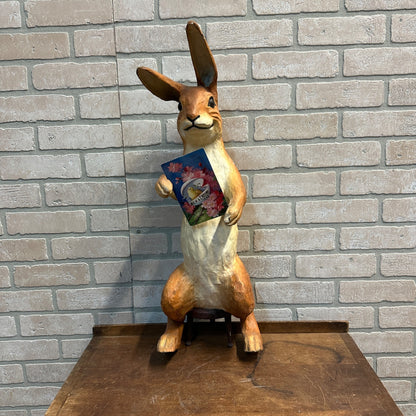 RARE Vintage Early 1900s Easter Bunny Store Display Pulp Composition - MH Riddell