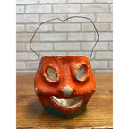 Vintage Halloween Heavy Pulp Jack o' Lantern JOL Unusual Rare Face Small 4"