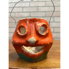 Vintage Halloween Heavy Pulp Jack o' Lantern JOL Unusual Rare Face Small 4"