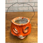 Vintage Halloween Heavy Pulp Jack o' Lantern JOL Unusual Rare Face Small 4"