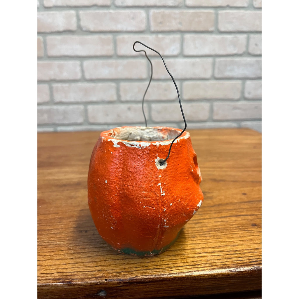 Vintage Halloween Heavy Pulp Jack o' Lantern JOL Unusual Rare Face Small 4"