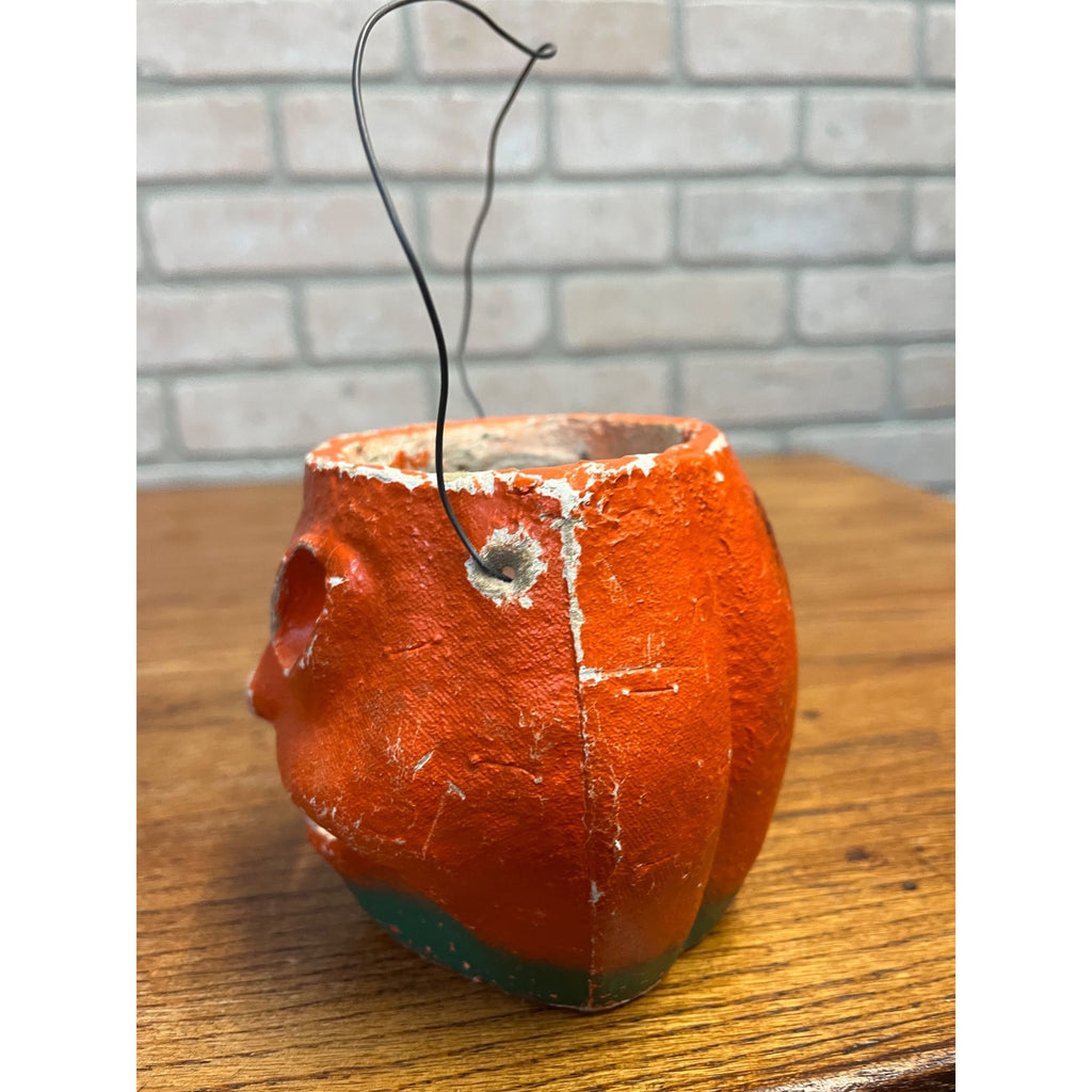 Vintage Halloween Heavy Pulp Jack o' Lantern JOL Unusual Rare Face Small 4"
