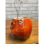 Vintage Halloween Heavy Pulp Jack o' Lantern JOL Unusual Rare Face Small 4"