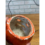 Vintage Halloween Heavy Pulp Jack o' Lantern JOL Unusual Rare Face Small 4"