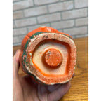 Vintage Halloween Heavy Pulp Jack o' Lantern JOL Unusual Rare Face Small 4"