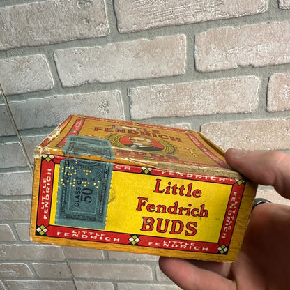 VINTAGE LITTLE FENDRICH BUDS FACTORY 202 INDIANA CIGAR BOX