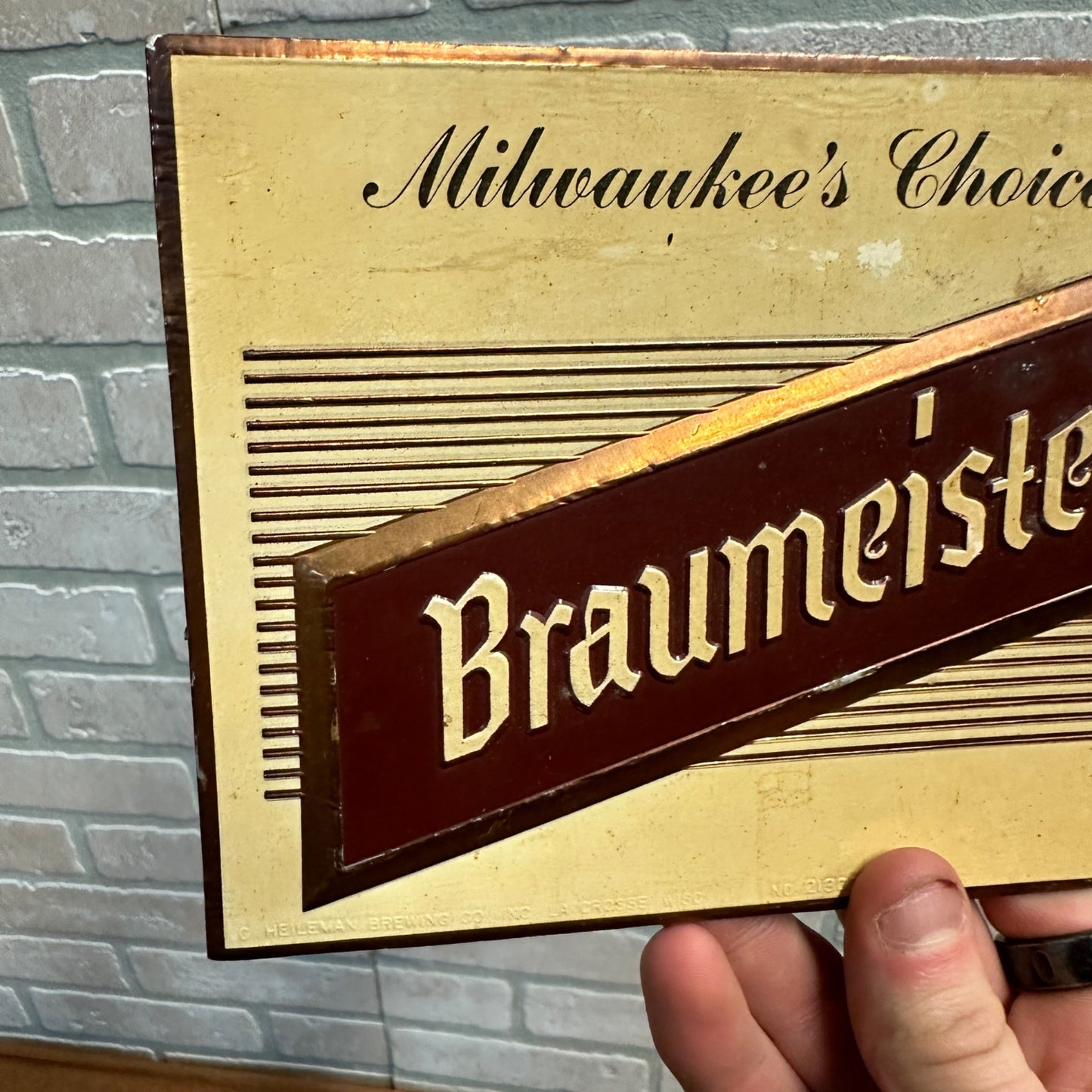 Vintage 1940s Braumeister Milwaukee's Choice Advertising Thermometer Sign