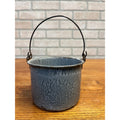 Antique Primitive Gray Enamel Graniteware Berry Bucket / Berry Pail / Farmhouse Decor/ Miniature -No lid-