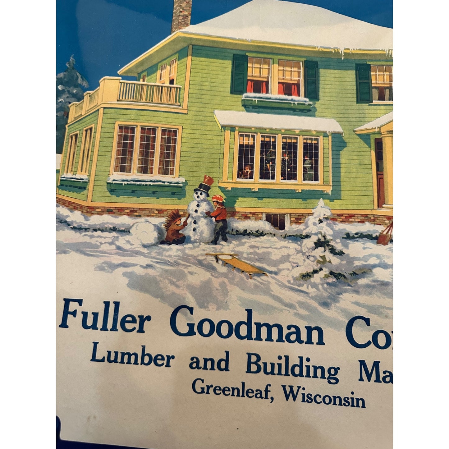 Vintage Fuller Goodman Lumber (Oshkosh Wis) Advertising Calendar Sign Farm Litho