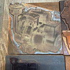 (5) Steampunk Industrial Copper Printing Blocks Small Engines Motor Newspaper