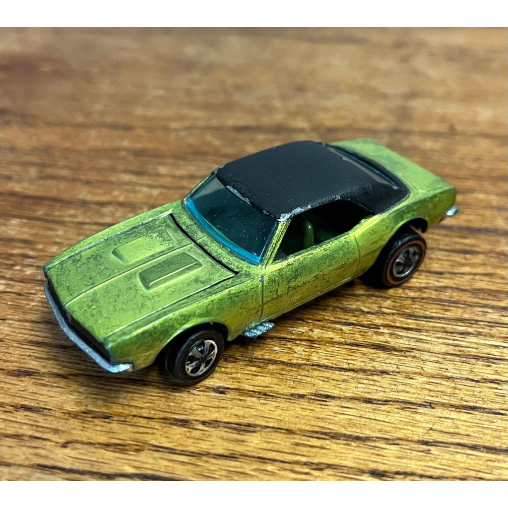 Vintage Hot Wheels Redlines 1967 Custom Camaro Antifreeze Balck Roof HK - Clean