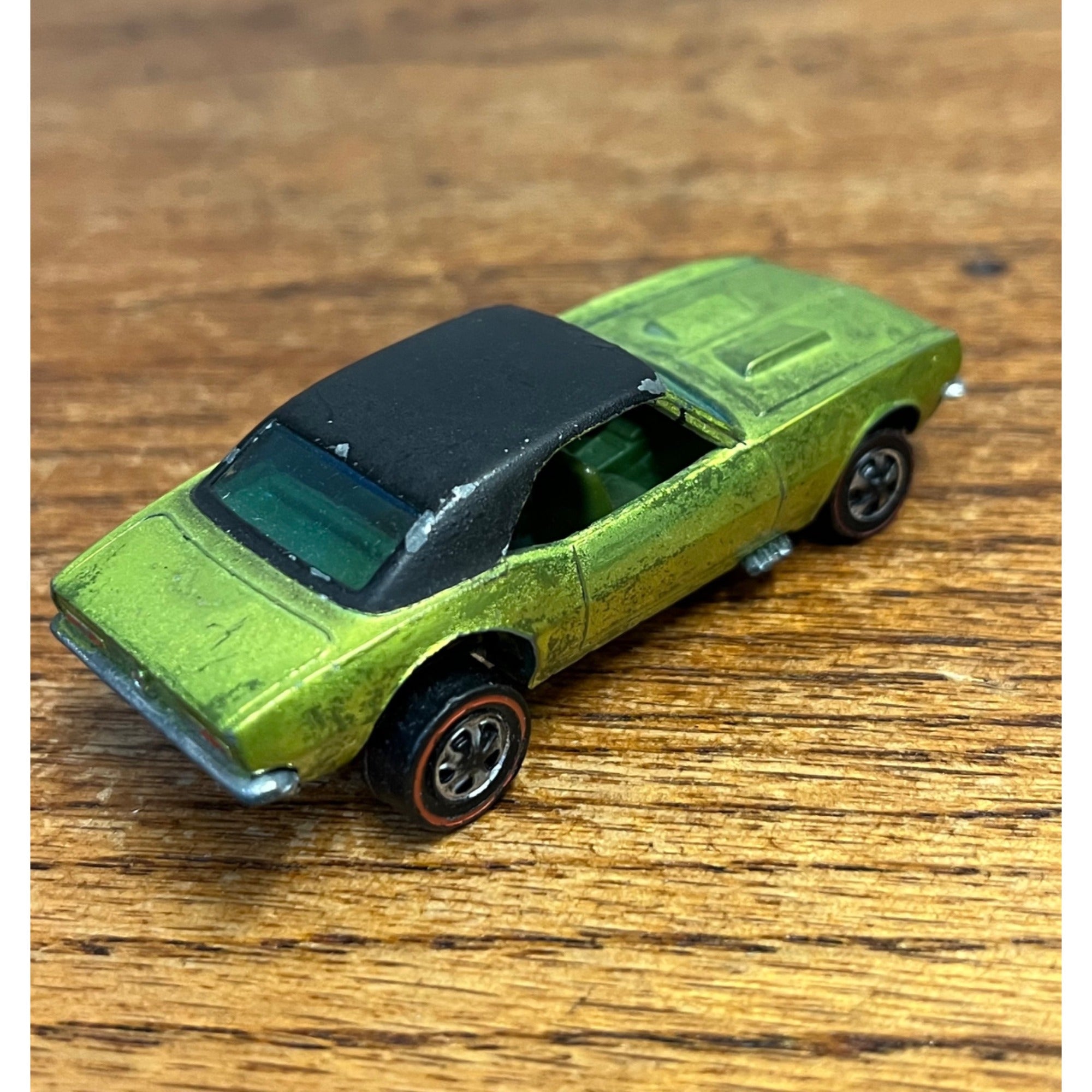 Vintage Hot Wheels Redlines 1967 Custom Camaro Antifreeze Balck Roof HK - Clean