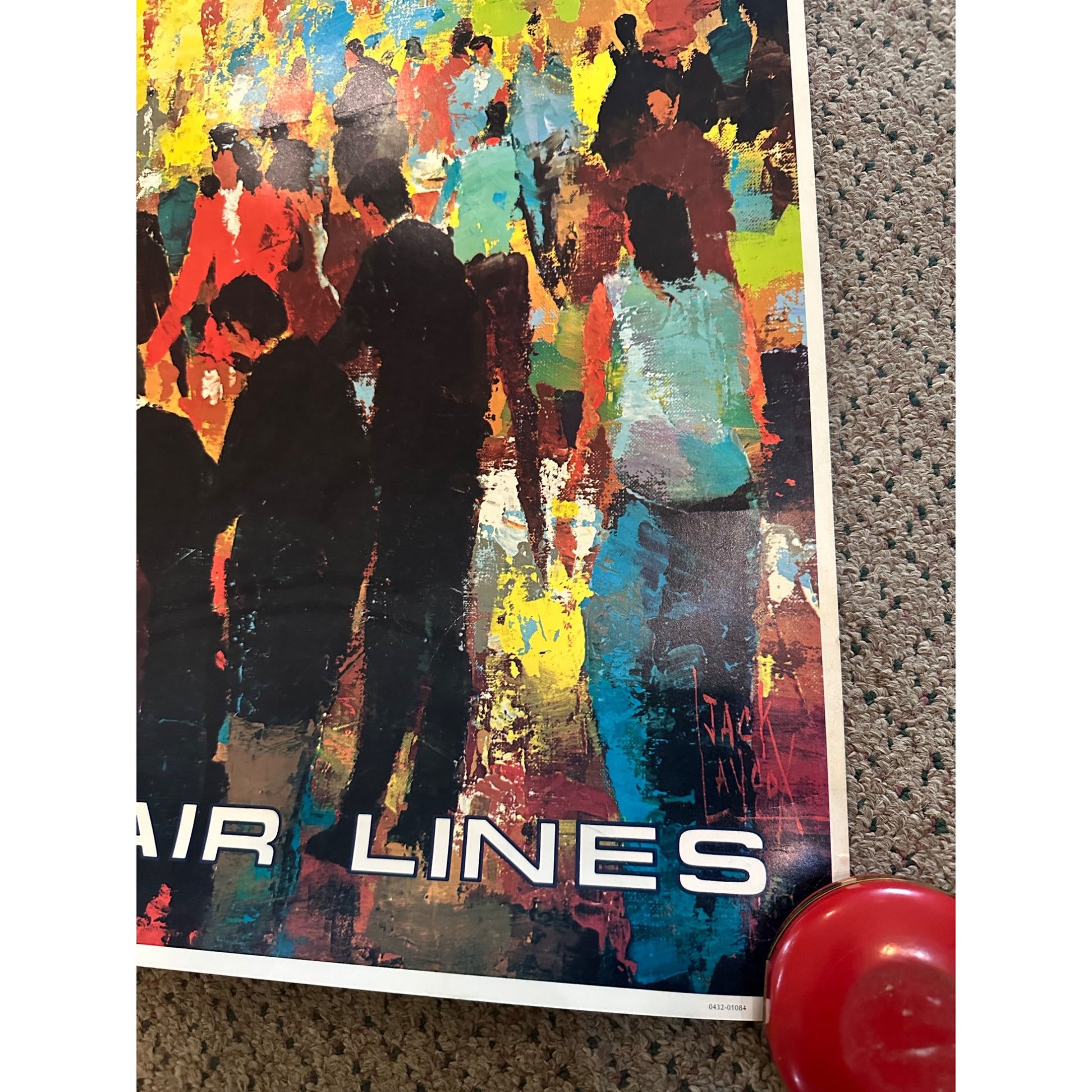 RARE Original Vintage Fly Delta Airlines Las Vegas Poster Airport Travel