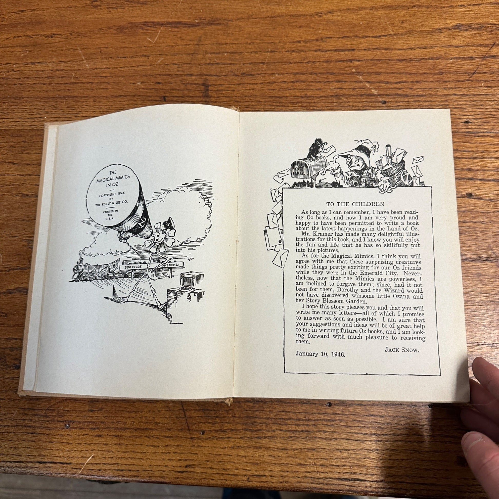 1946 vintage Magical Mimics in OZ Jack Snow based on L. Frank Baum HC Reilly Lee