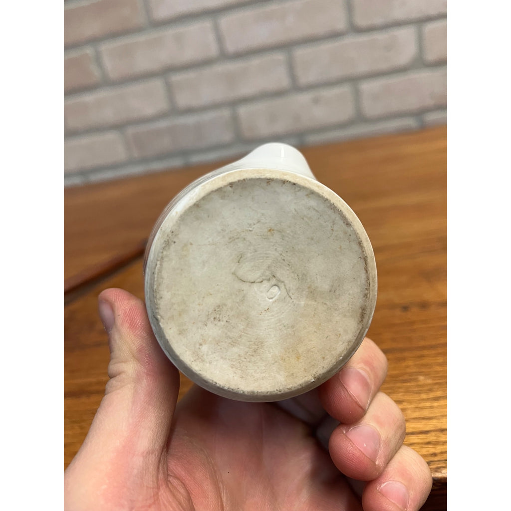 Vintage Apothecary 3" Round White Porcelain Mortar & Wood Pestle