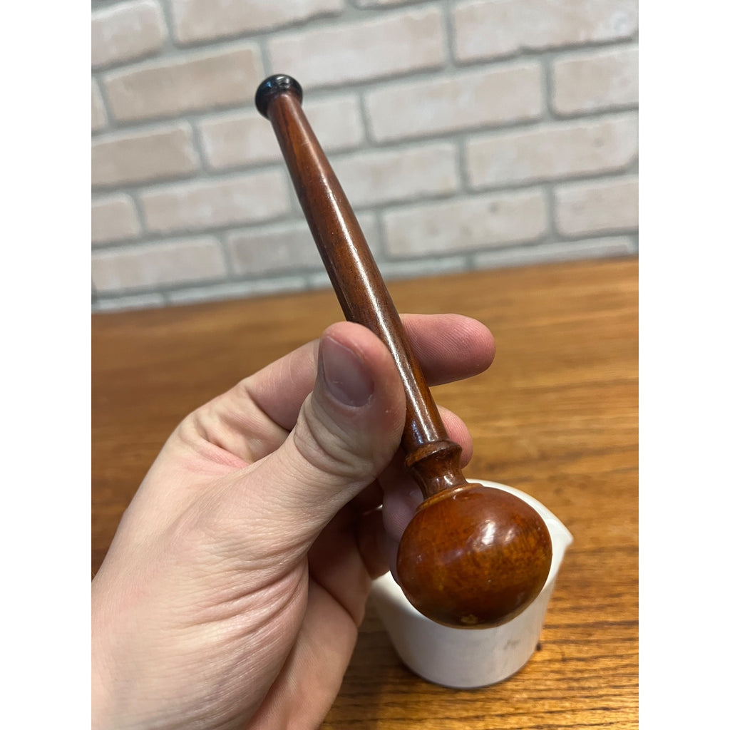 Vintage Apothecary 3" Round White Porcelain Mortar & Wood Pestle