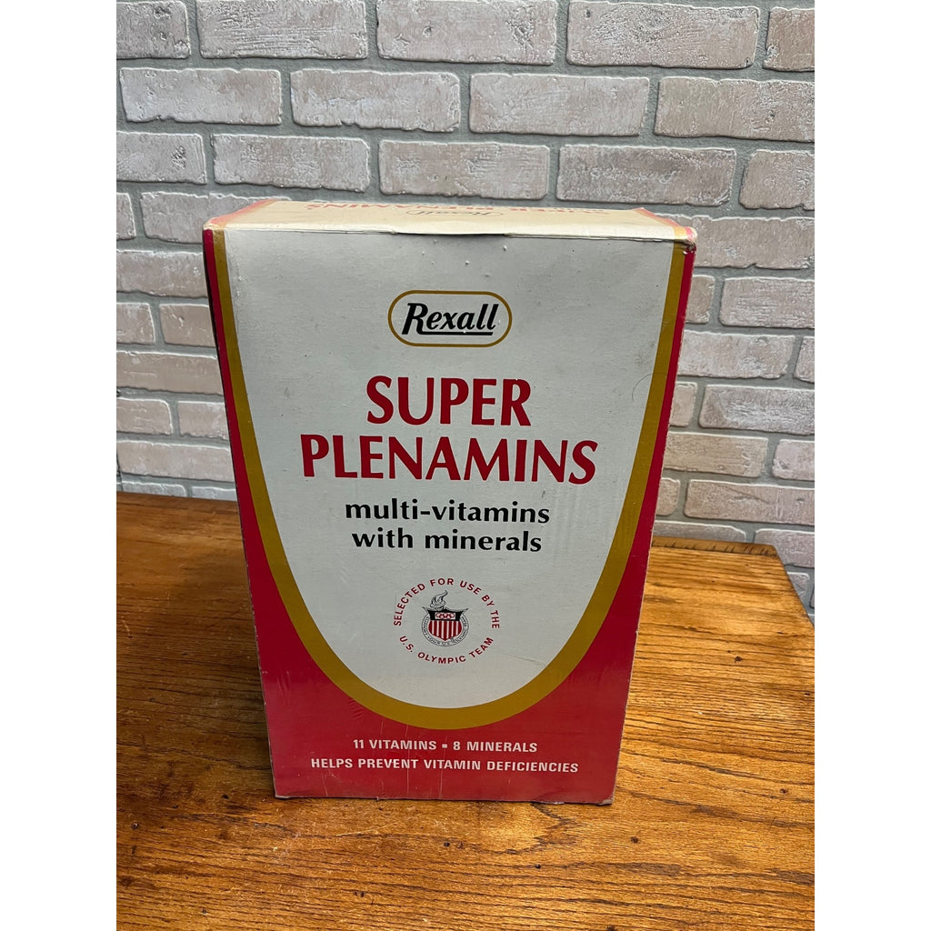Vintage Rexall Plenamins Medicine Drug Store HUGE Box Display Advertising Sign