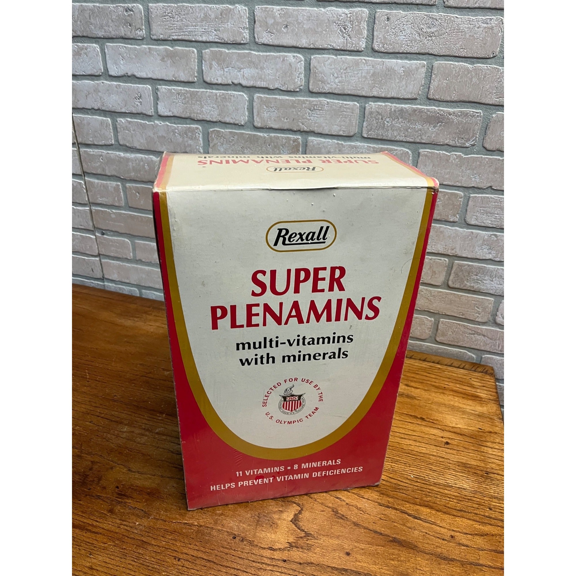 Vintage Rexall Plenamins Medicine Drug Store HUGE Box Display Advertising Sign