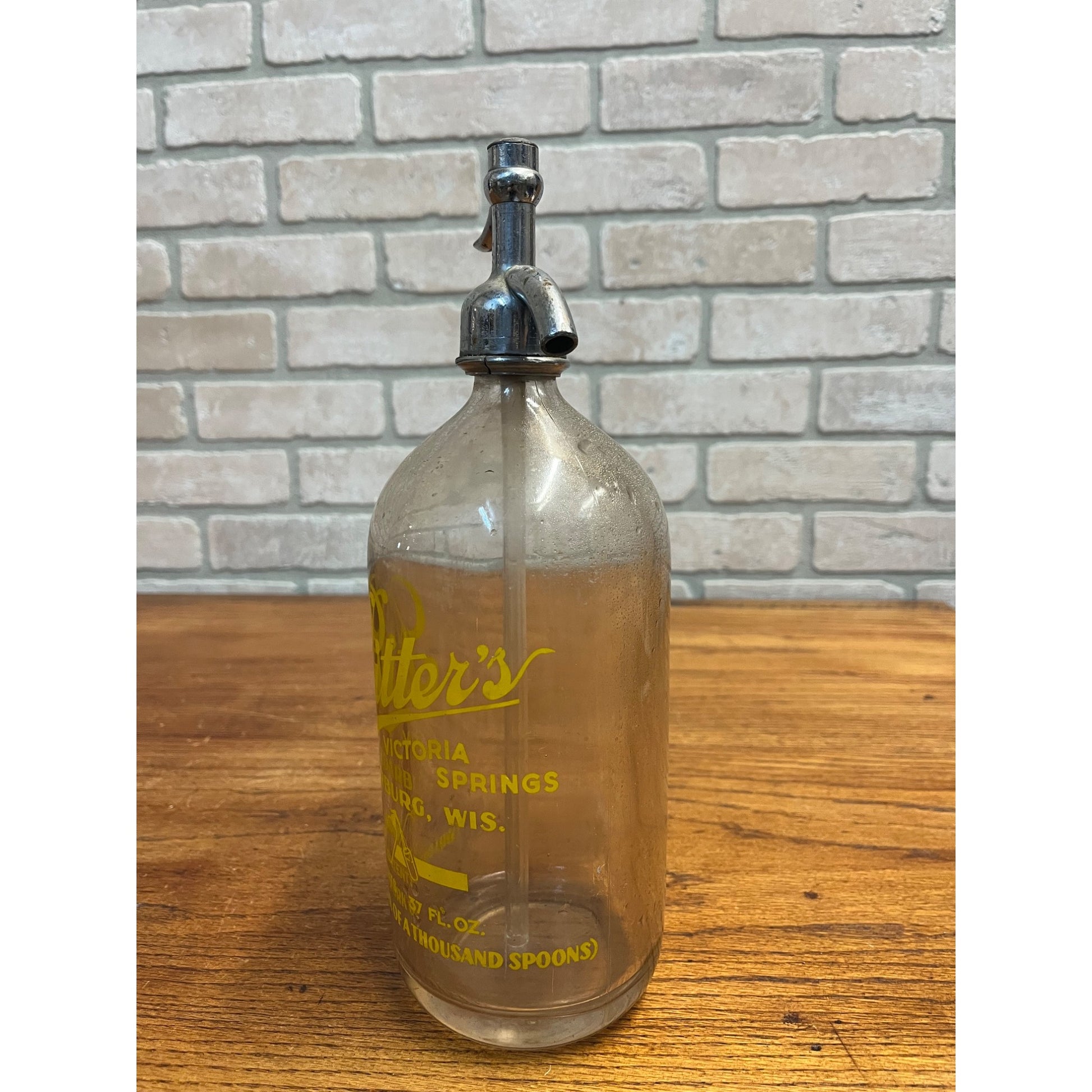 Vintage Ritter's Victoria Springs Cedarburg Wisconsin Seltzer Bottle Wis WI