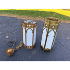 Vintage Gothic Revival Church Pendant Light Fixtures -- Pair