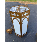 Vintage Gothic Revival Church Pendant Light Fixtures -- Pair