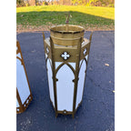 Vintage Gothic Revival Church Pendant Light Fixtures -- Pair
