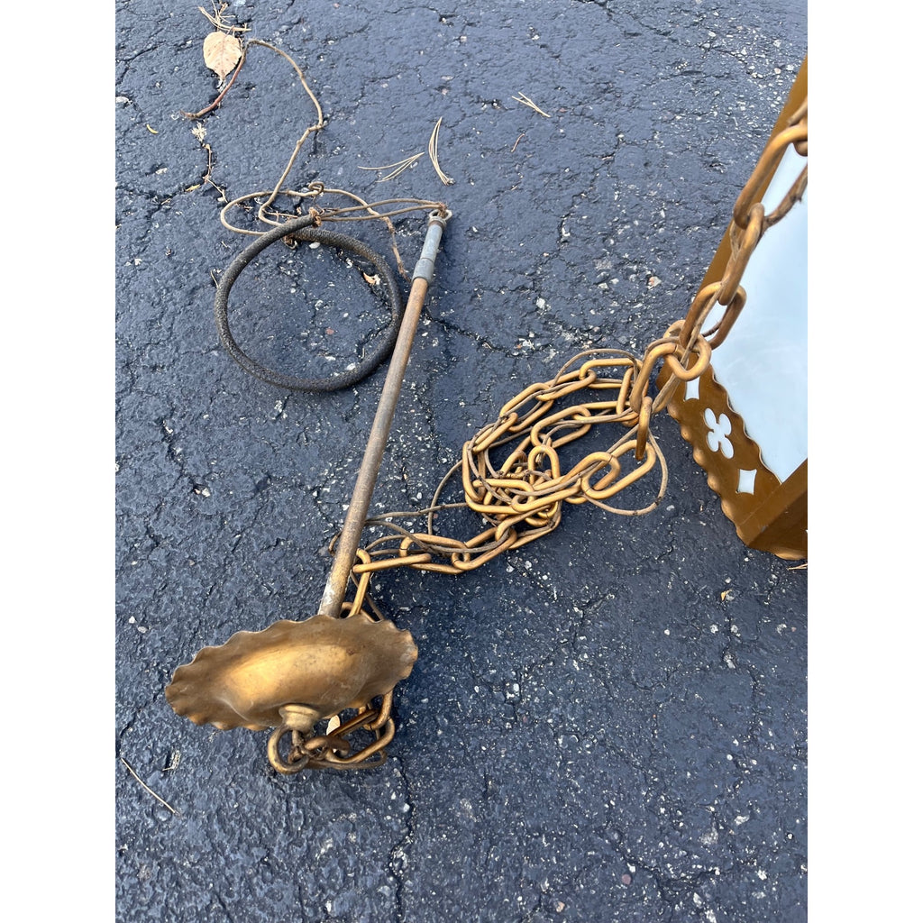 Vintage Gothic Revival Church Pendant Light Fixtures -- Pair