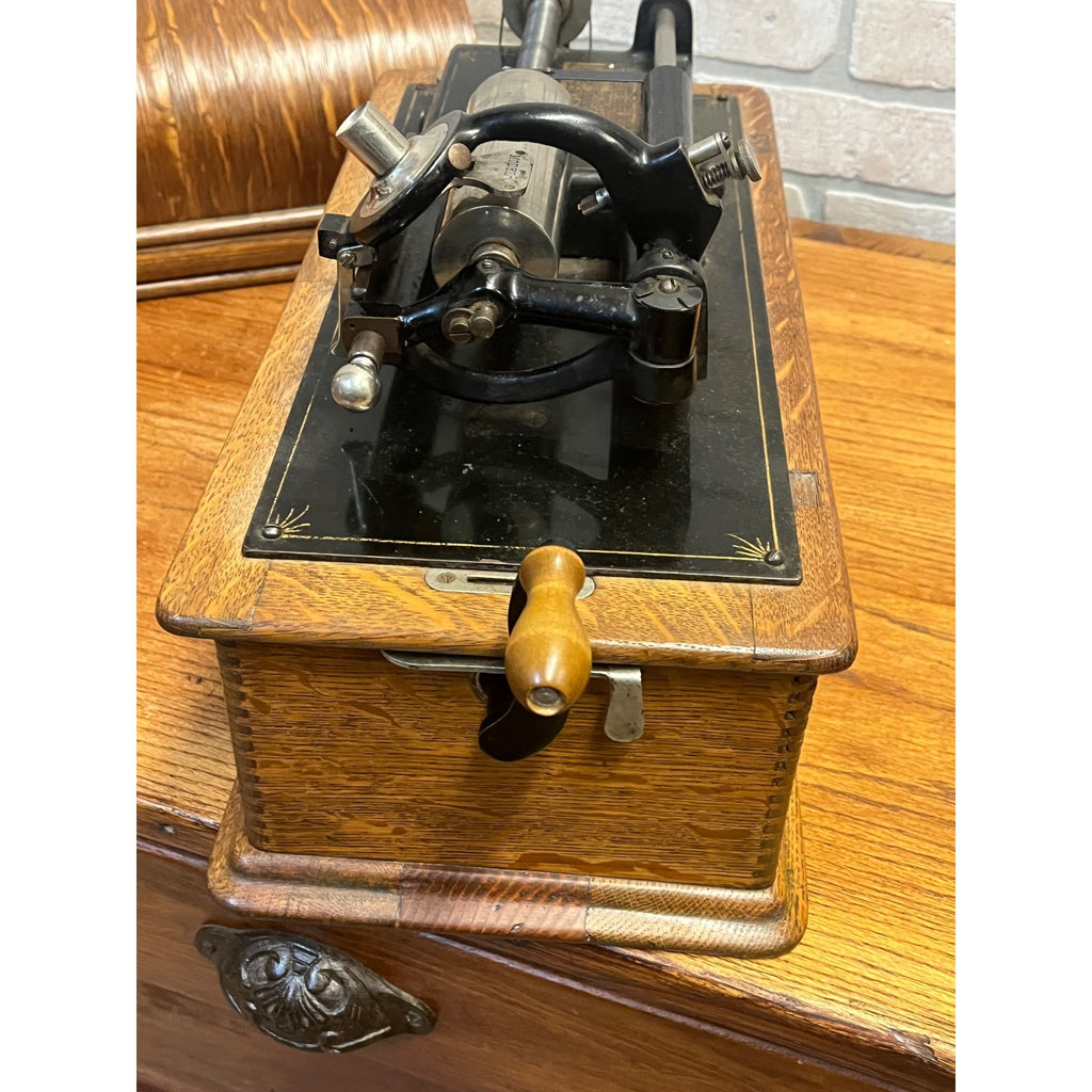 Antique Edison Home Cylinder Phonograph w/ Horn Model B Reproducer - Repair
