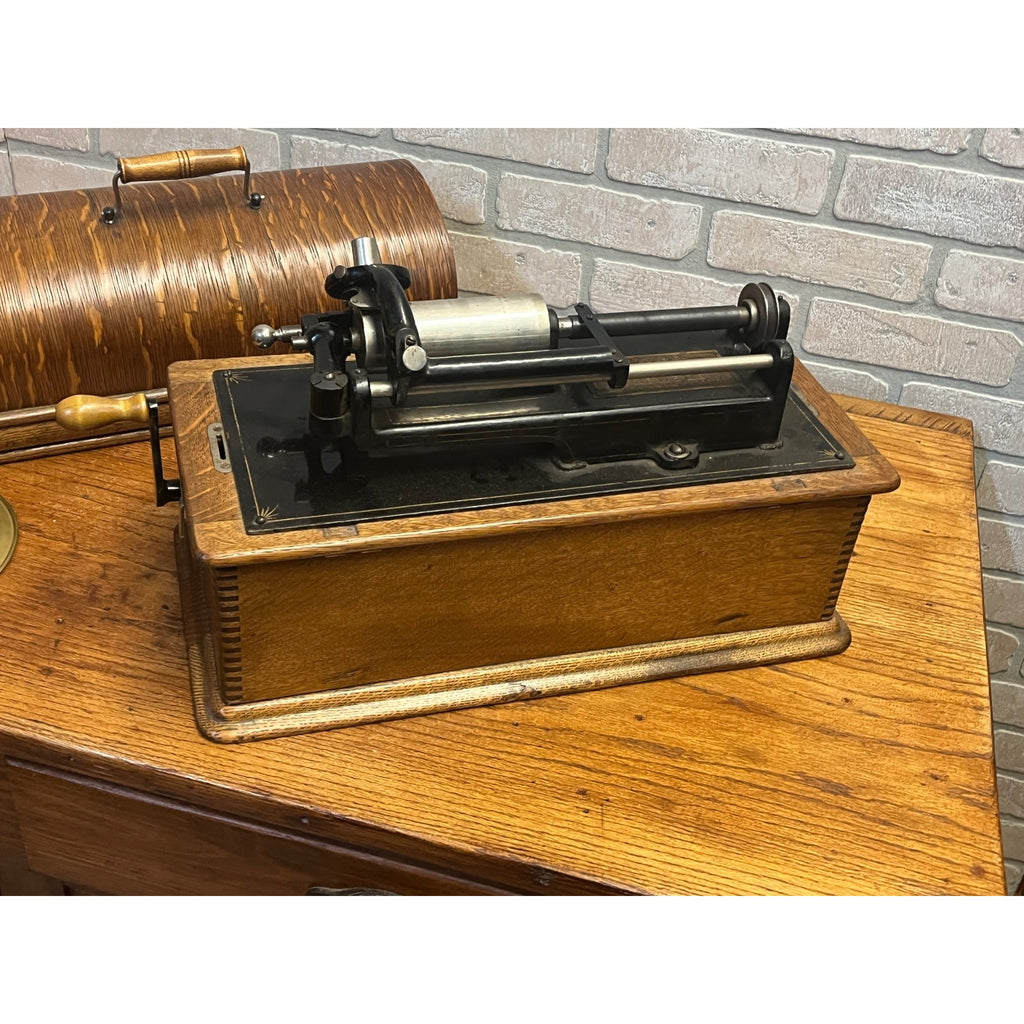 Antique Edison Home Cylinder Phonograph w/ Horn Model B Reproducer - Repair