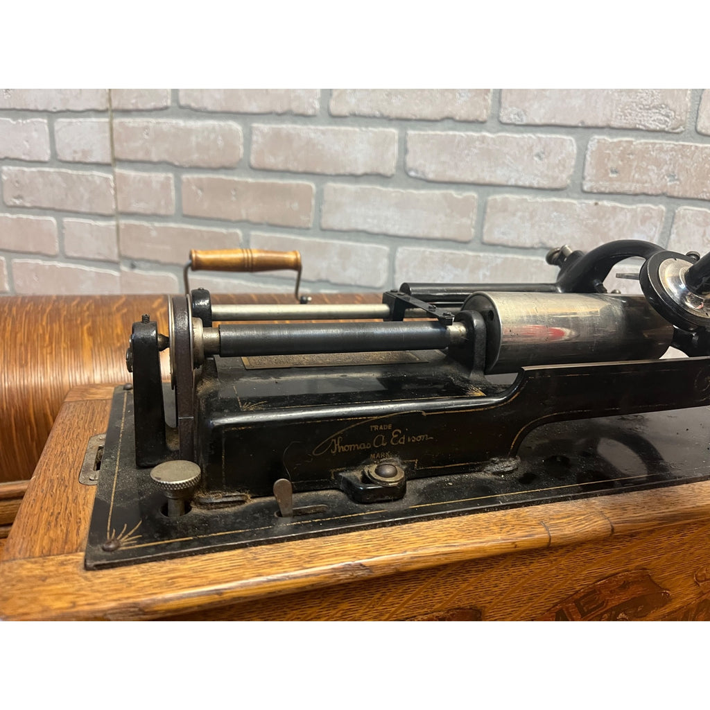 Antique Edison Home Cylinder Phonograph w/ Horn Model B Reproducer - Repair