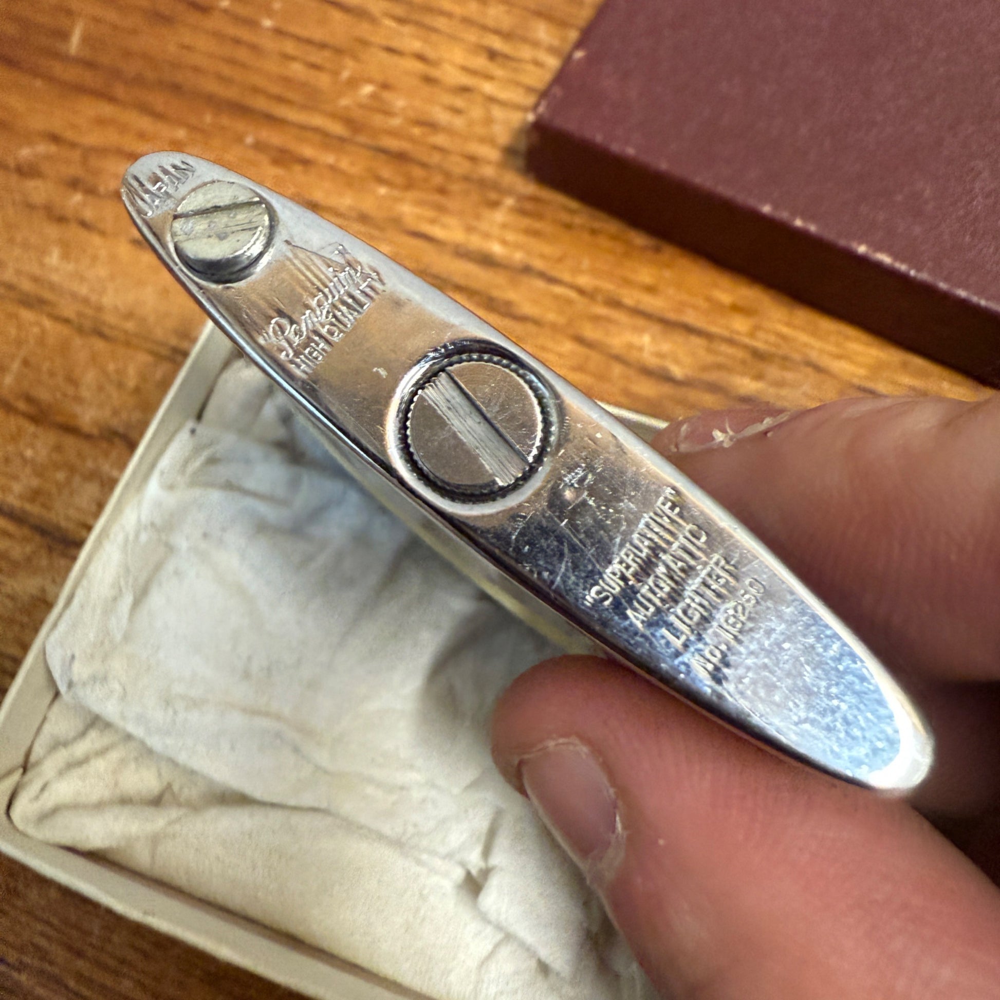 RARE Vintage 1957 Hamm's Beer Penguin Cigarette Lighter w/ Box Logrolling Bear