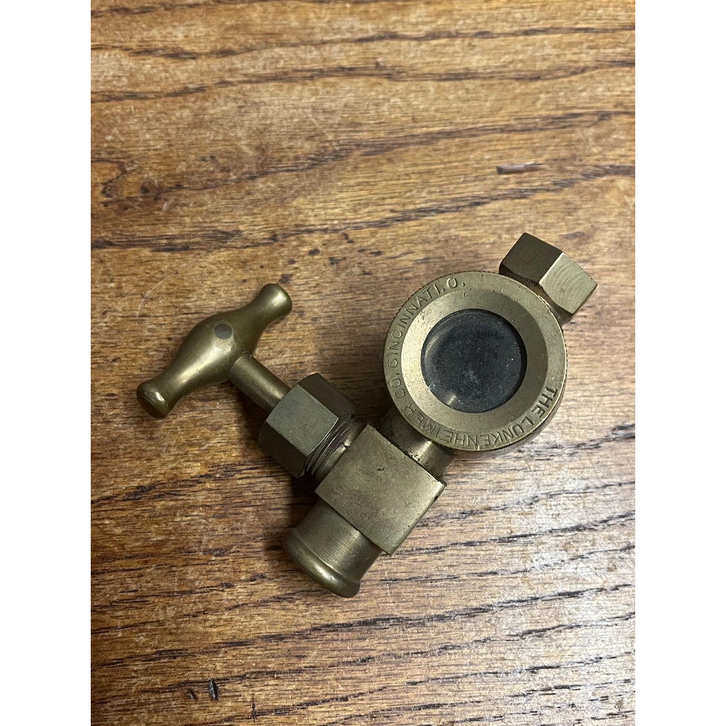 Vintage Brass Lubricator Sight Glass Valve Lunkenheimer Co. Visible Steam Engine