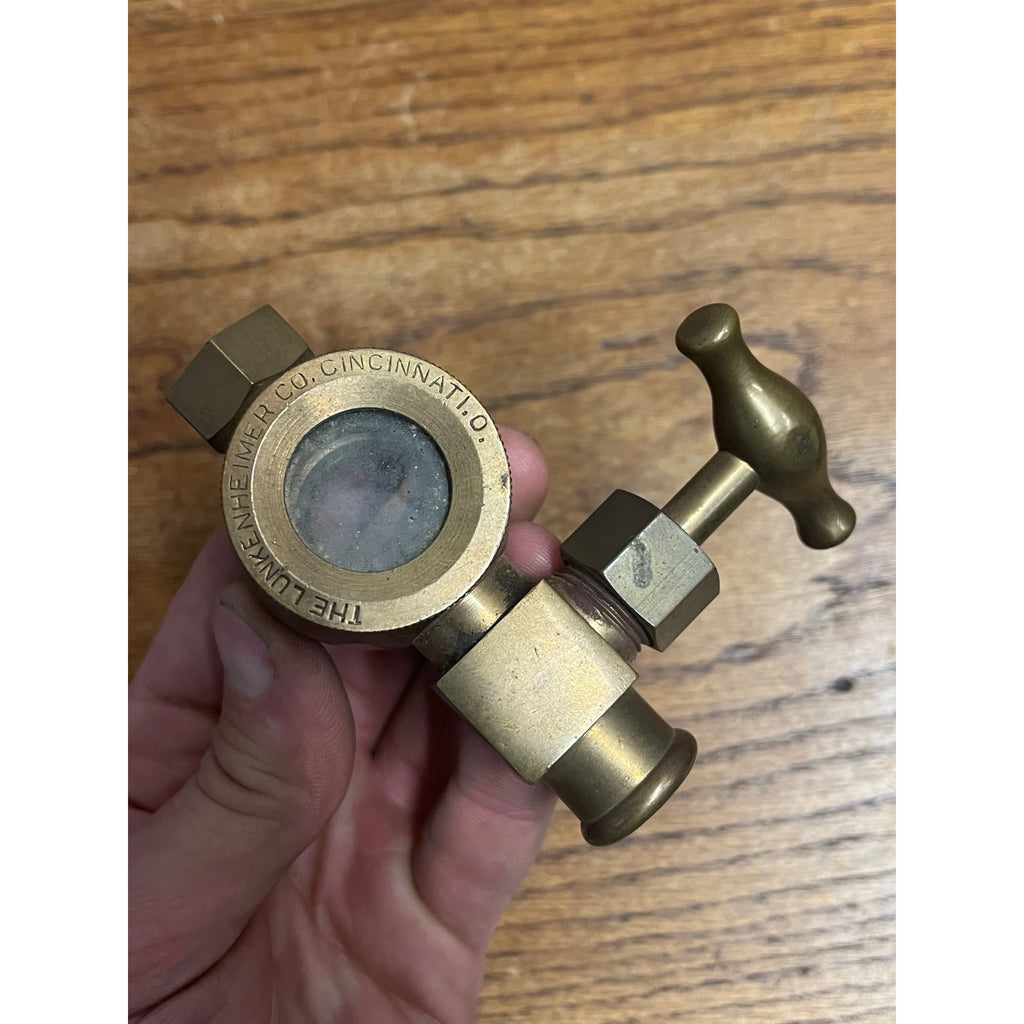 Vintage Brass Lubricator Sight Glass Valve Lunkenheimer Co. Visible Steam Engine
