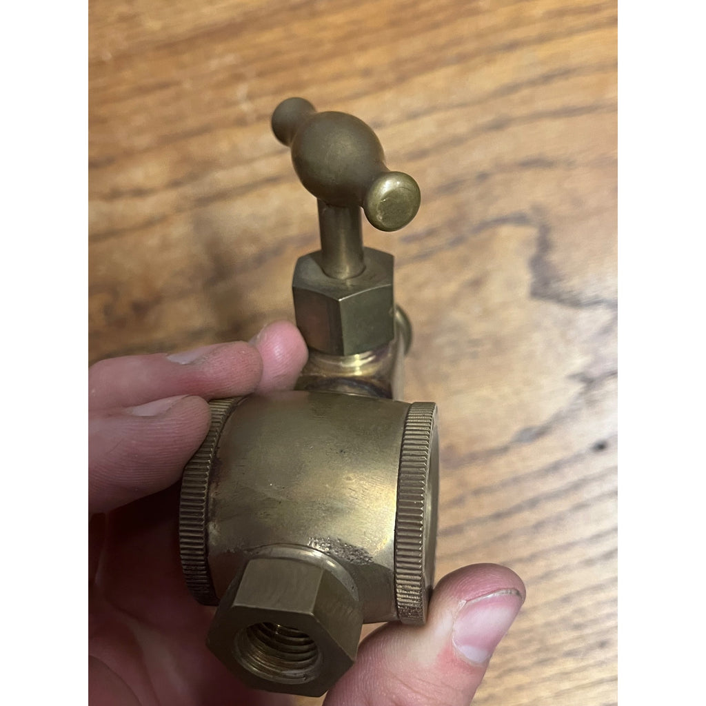 Vintage Brass Lubricator Sight Glass Valve Lunkenheimer Co. Visible Steam Engine