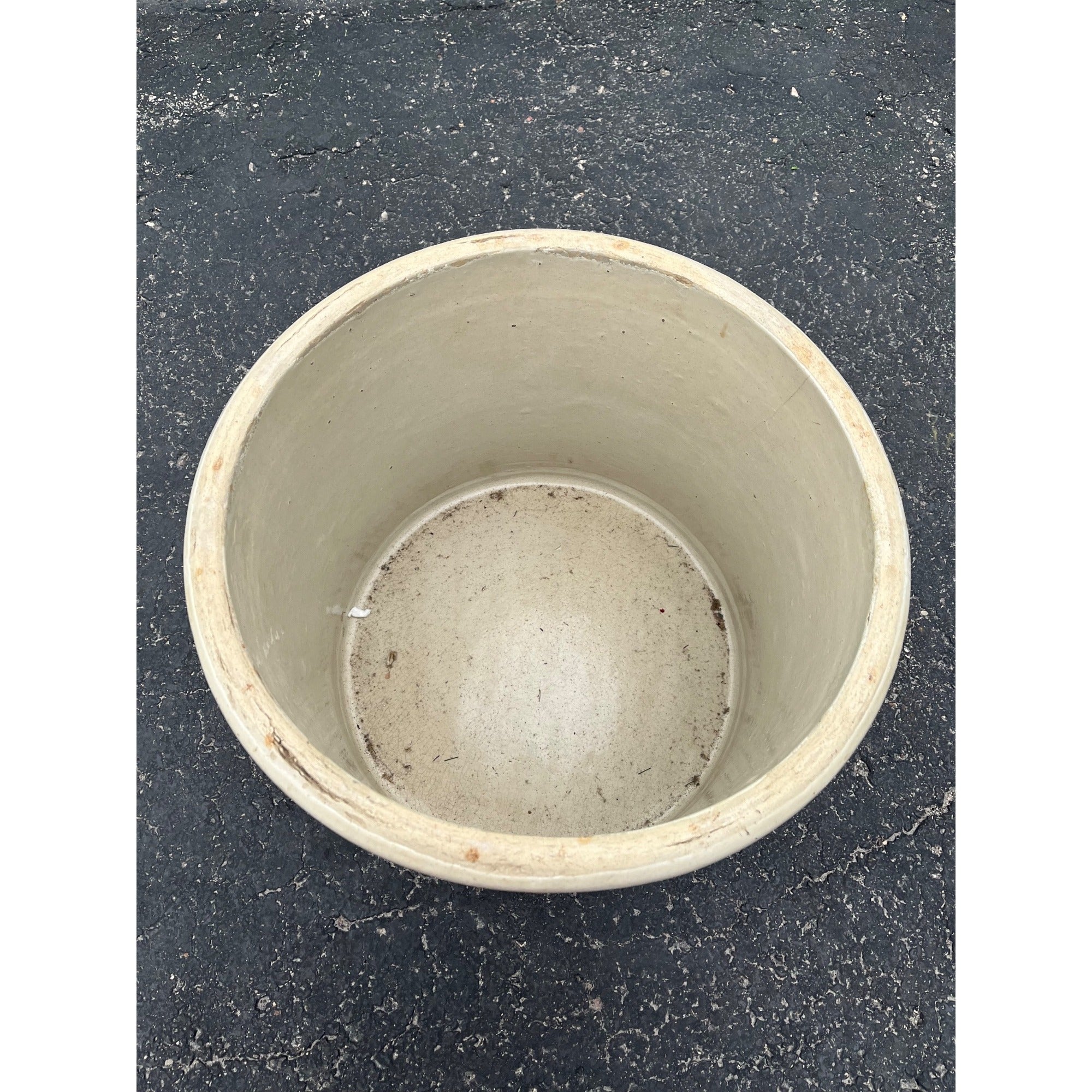 Antique Monmouth Pottery Co. 15 Gallon Stoneware Crock Rare Squatty Size