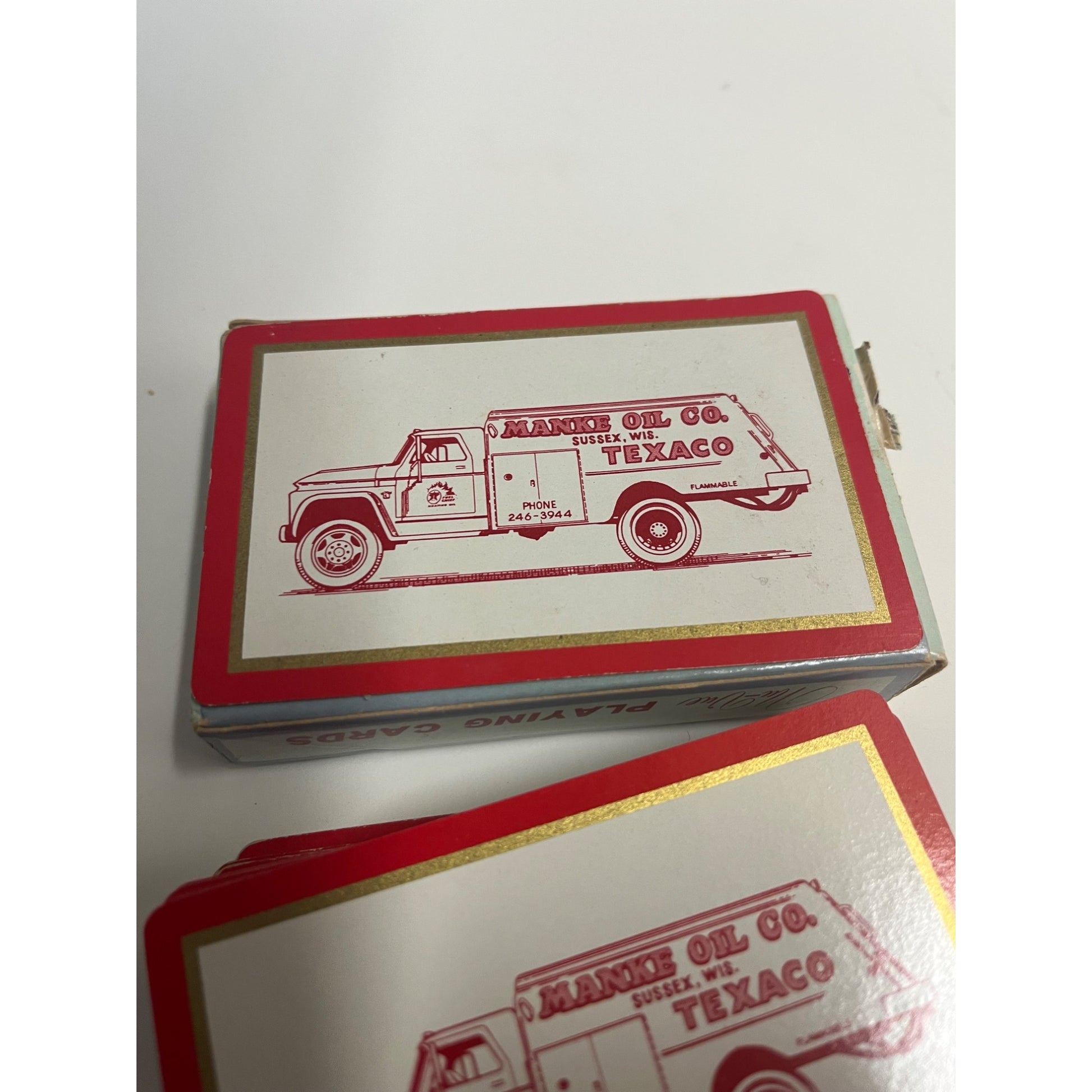 Vintage 1950s Texaco Manke Oil Co. Sussex Wis Advertising Playing Cards