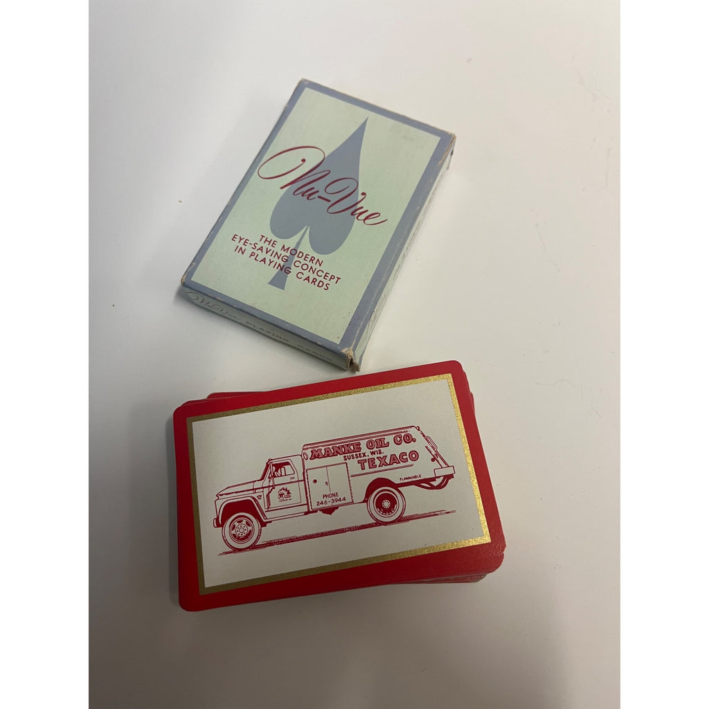 Vintage 1950s Texaco Manke Oil Co. Sussex Wis Advertising Playing Cards