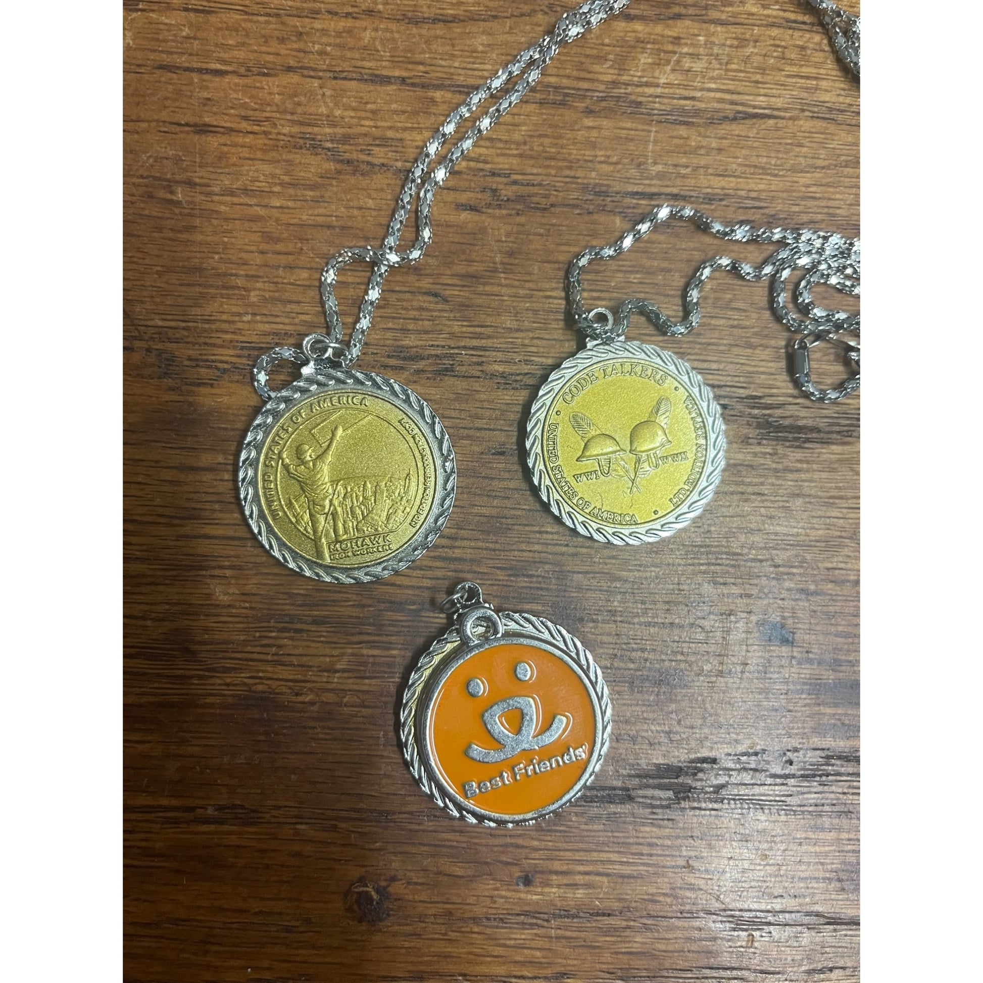 American Indian Relief Council Sacagawea Coin Pendants Necklaces Lot (3)
