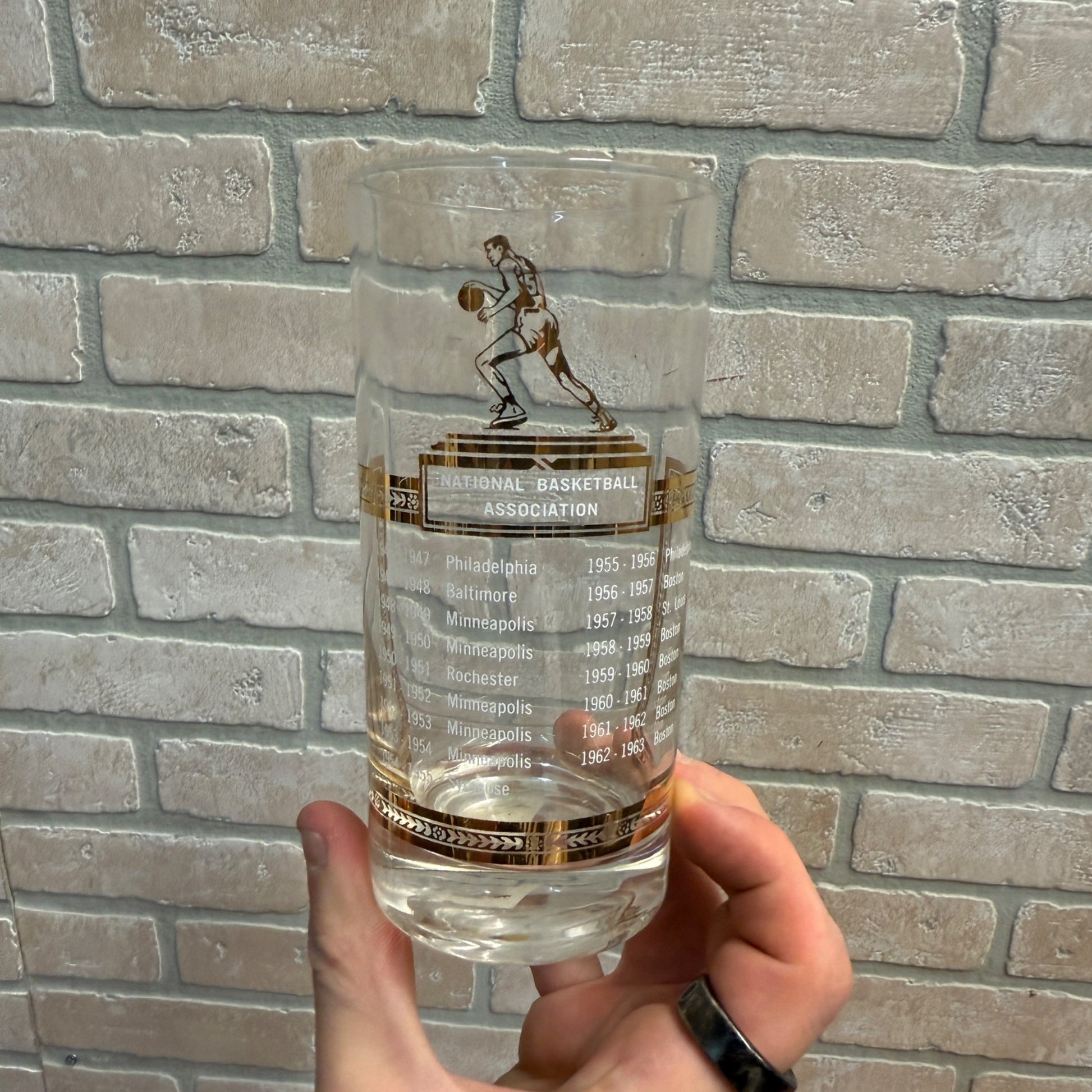 Rare Vintage 1946-1963 NBA Champions Glass NBA Boston Celtics MLPS ++