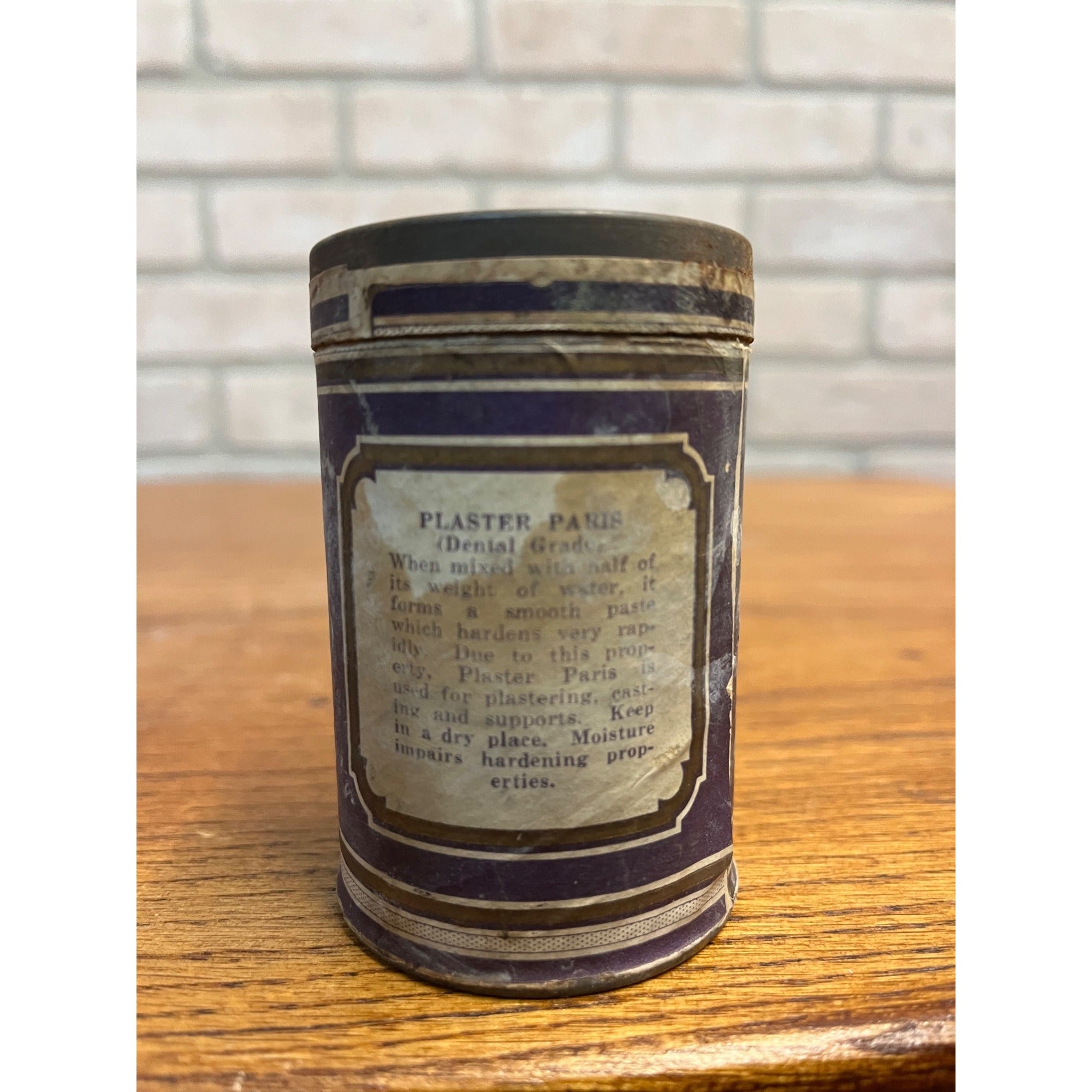 Vintage Dental Plaster Apothecary Can Haanen's Drug Store Green Bay Wisconsin