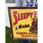 Original Sleepy Eye Flour Paper Litho Framed Sign Advertising Native American