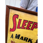 Original Sleepy Eye Flour Paper Litho Framed Sign Advertising Native American