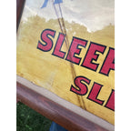 Original Sleepy Eye Flour Paper Litho Framed Sign Advertising Native American