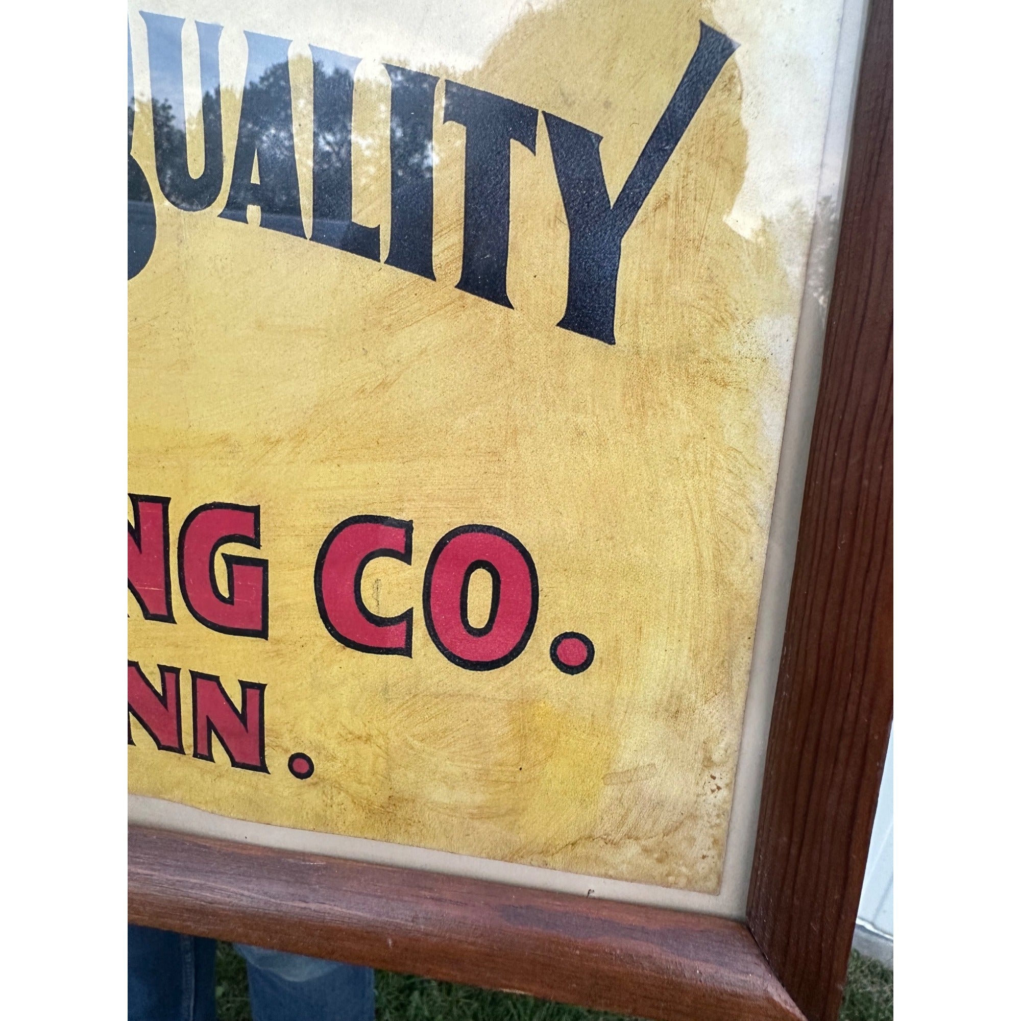 Original Sleepy Eye Flour Paper Litho Framed Sign Advertising Native American