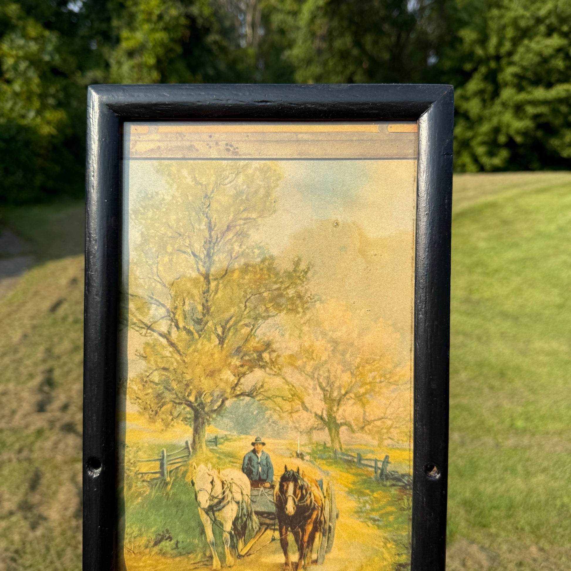 Vintage 1935 Brule Wisconsin Framed Advertising Calendar Sign Webster Store