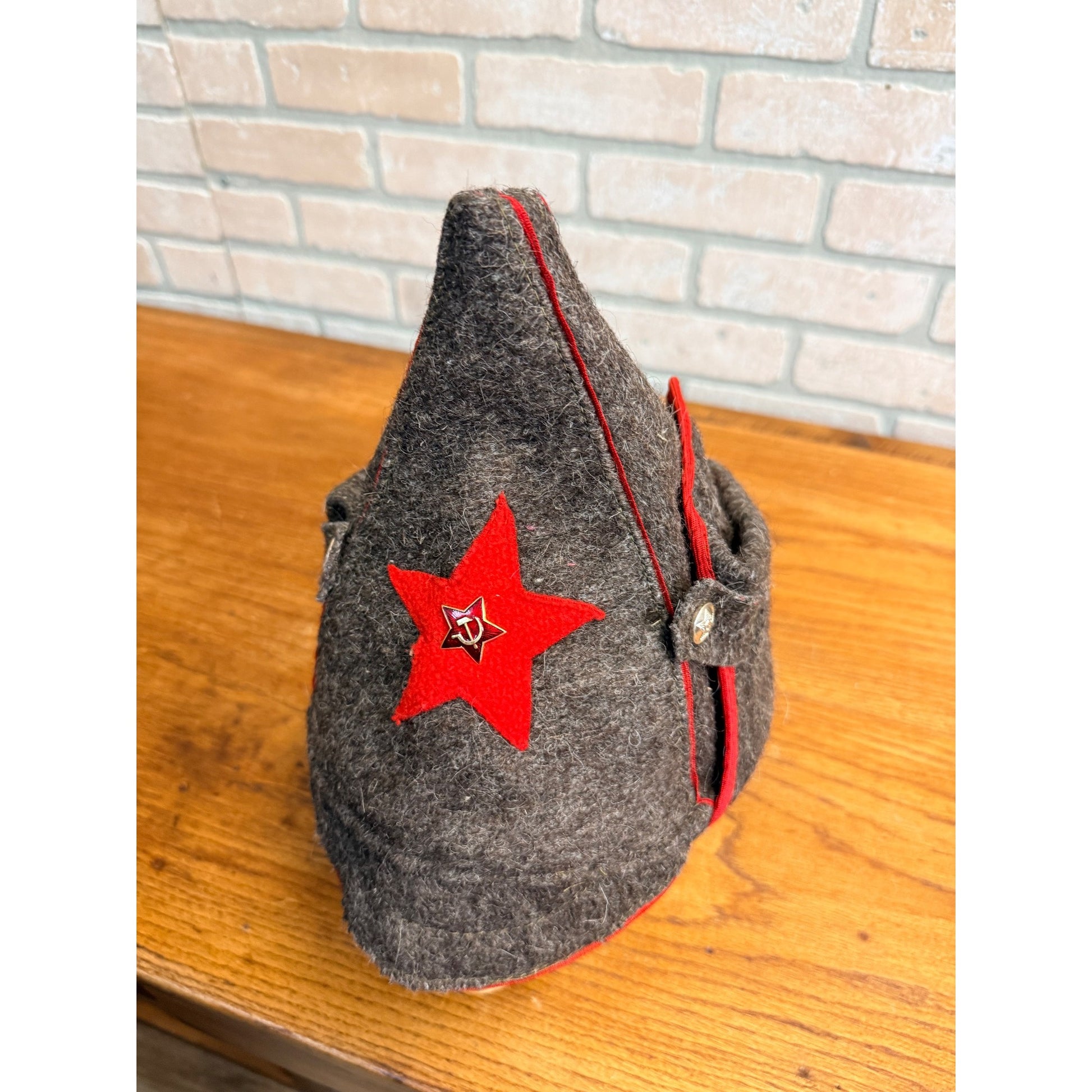 Original USSR Soviet Russian Army Budenovka Wool Military Hat Uniform NKVD Cap
