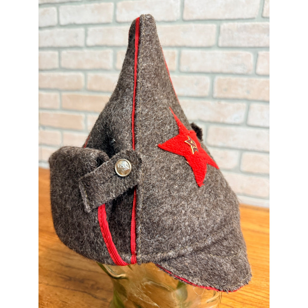 Original USSR Soviet Russian Army Budenovka Wool Military Hat Uniform NKVD Cap