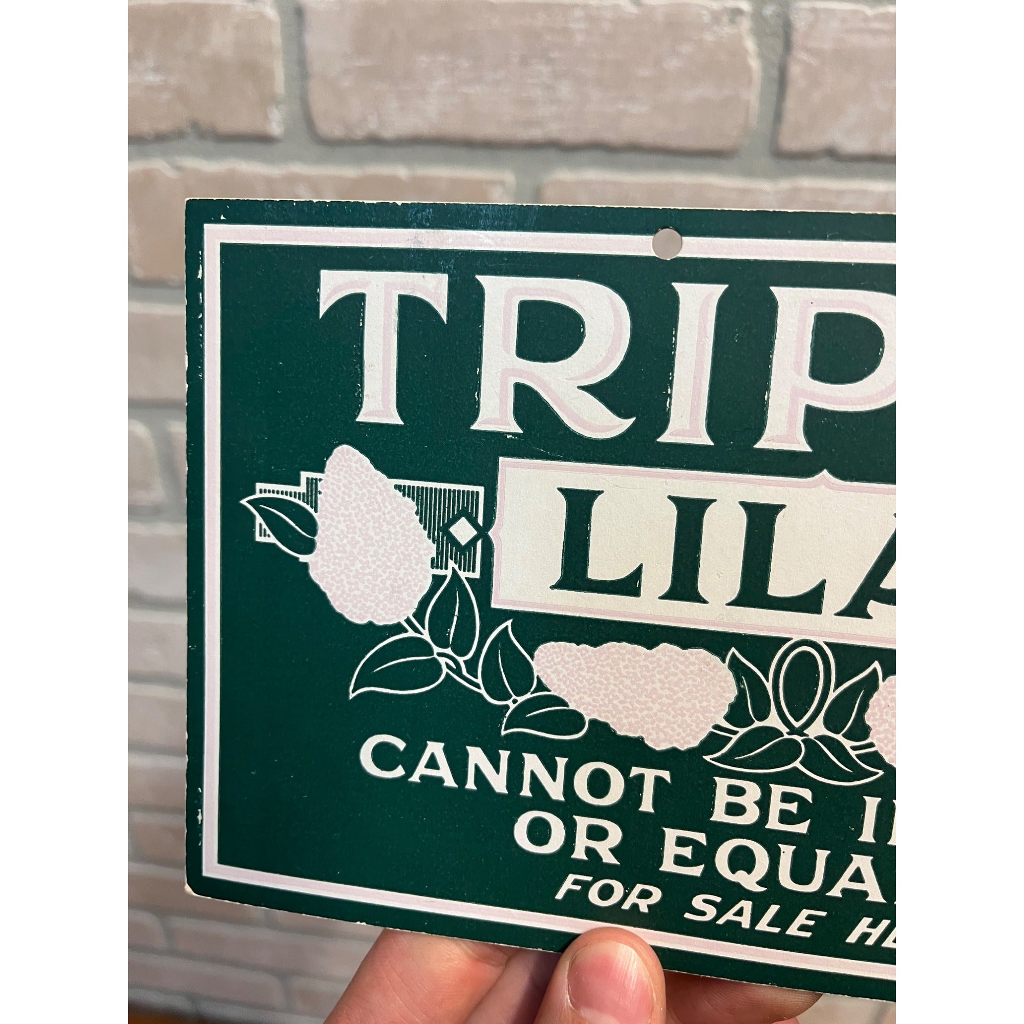 Original c1900s Tripoli Lilac Hanging Advertising Sign Pharmacy Drug Store