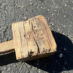 Antique Primitive Wooden Mallet Meat Beetle Hand Hewn Farm Tool Rustic Decor