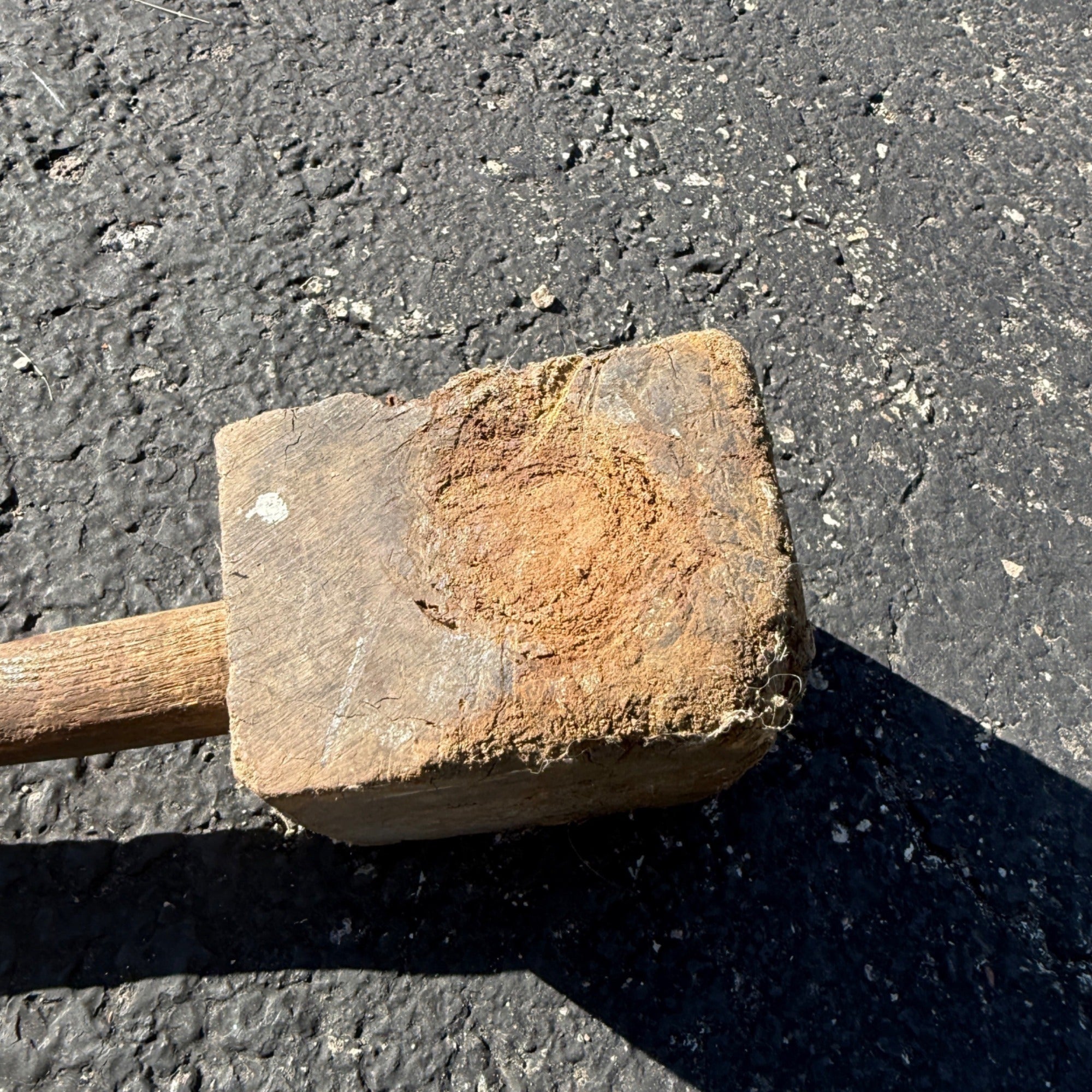 Antique Primitive Wooden Mallet Meat Beetle Hand Hewn Farm Tool Rustic Decor